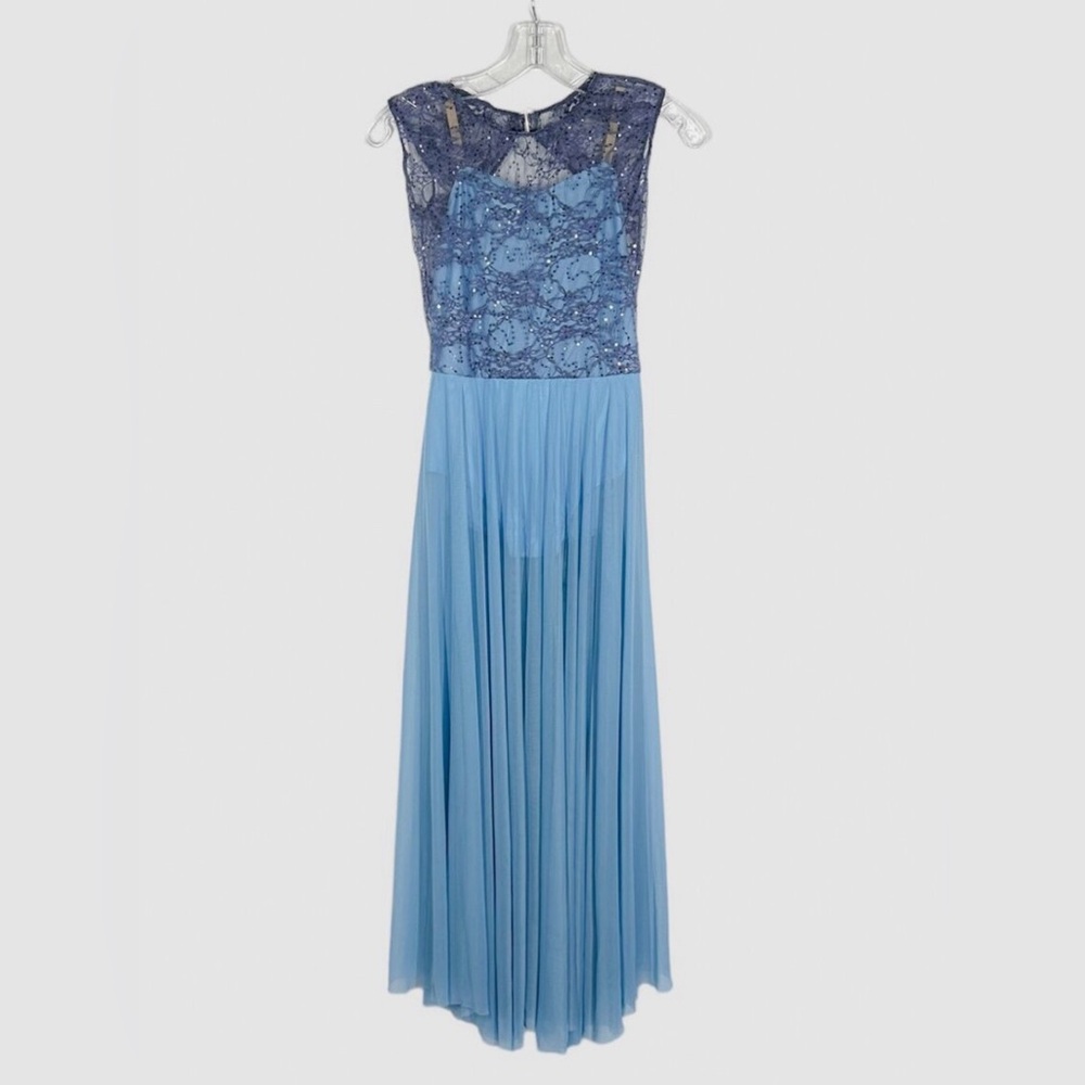 💎Revolution Dance Light Blue Lyrical or Ballet Dance Costume with Lace Overlay